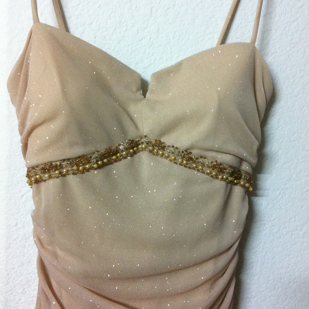 Beige Small Semi-Formal Dress with sparkles